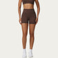 High Waist Biker Shorts with Smooth Stretch Knit Fabric