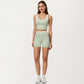 High Waist Biker Shorts with Smooth Stretch Fabric and Contrast Waistband