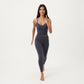 V-Neck Cropped Active Tank Top with Double Shoulder Straps