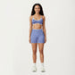 Contrast Trim Scoop Neck Sports Bra with Adjustable Spaghetti Straps