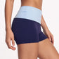 Foldover Waist Biker Shorts Stretch Workout Yoga Shorts