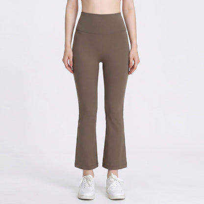 High Waist Flare Yoga Pants with Wide Waistband Smooth Stretch Pull On Workout Lounge Pants