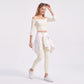Off Shoulder 3/4 Sleeve Crop Workout Top