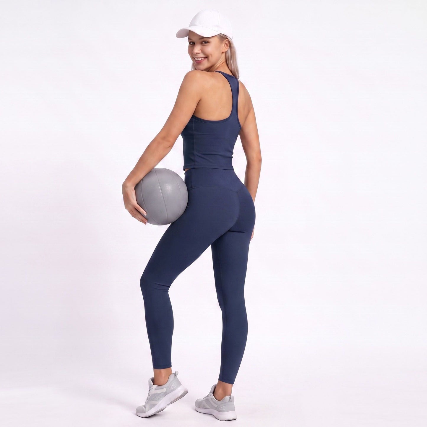 Racerback Workout Tank Top Scoop Neck Fitted Active Crop Top
