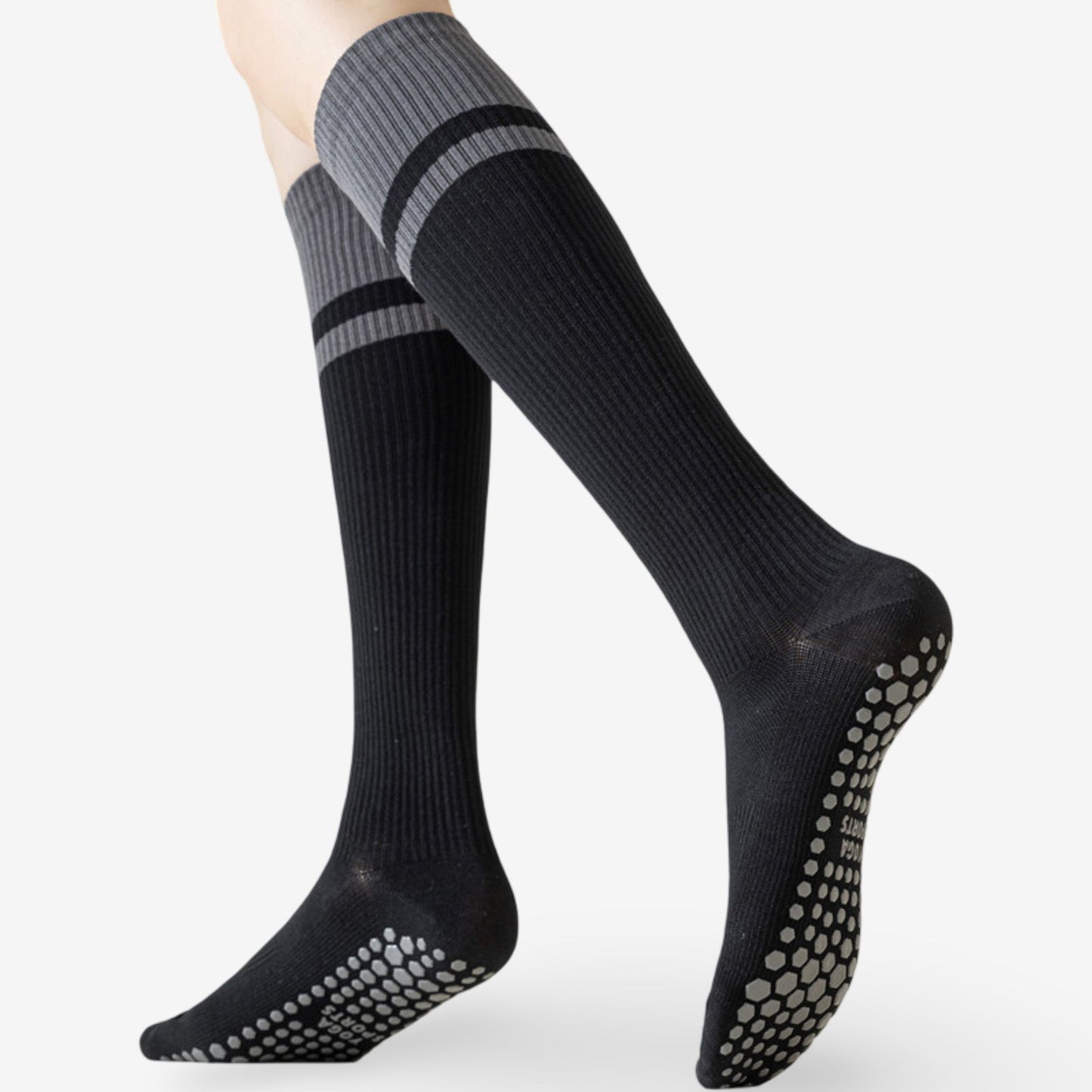 Colorblock Calf Compression Yoga Socks for Fitness and Pilates 3 Pack
