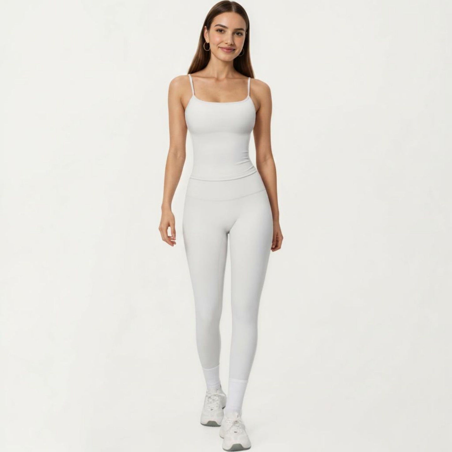 Spaghetti Strap Active Cami Top with Scoop Neck and Smooth Stretch Fit