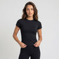 Short Sleeve Workout Top Crew Neck Fitted Activewear T Shirt Yoga Tee