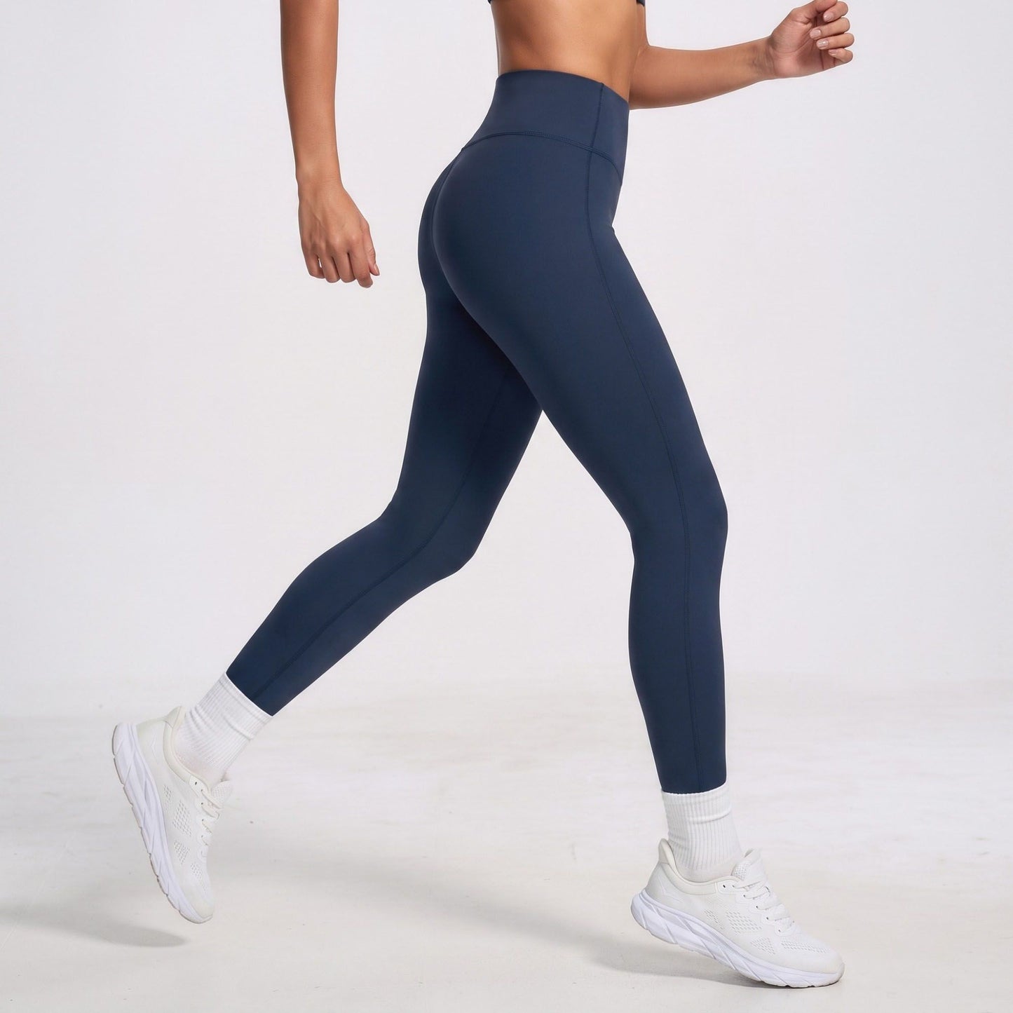 High Waist Full Length Workout Leggings with Contour Seams