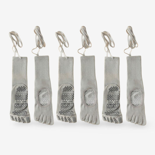 Lace-Up Grip Yoga Socks for Pilates and Dance 3 Pack