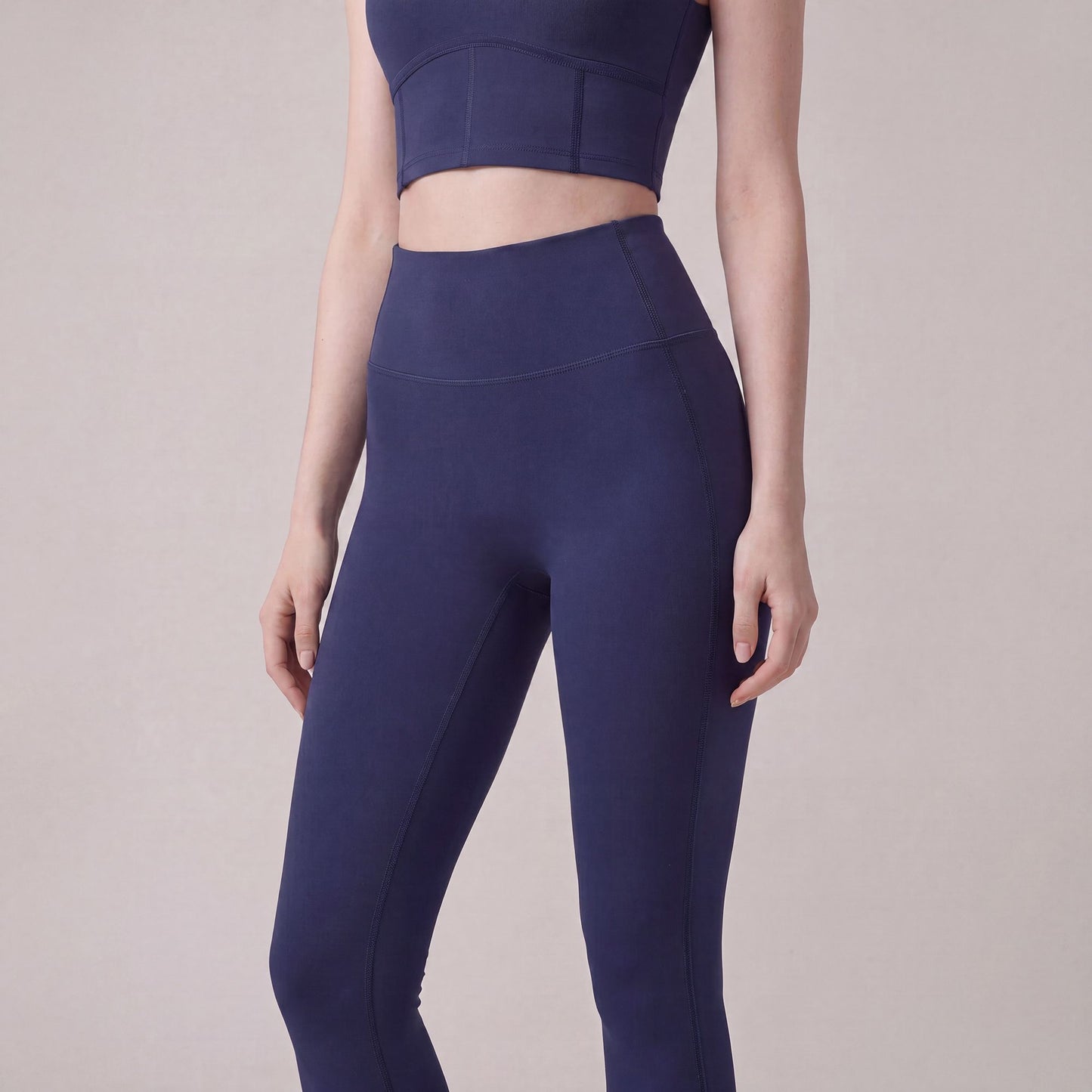 High Waist Full Length Active Leggings with Contour Seams for Workout and Everyday Wear
