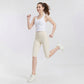 High Waist Capri Leggings with Side Slit Hem Smooth Stretch Pull On Workout Yoga Pants