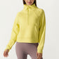 Long Sleeve Half Zip Pullover Sweatshirt with High Collar and Kangaroo Pocket Design
