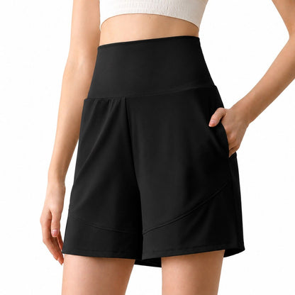 High Rise Athletic Shorts with Side Pockets