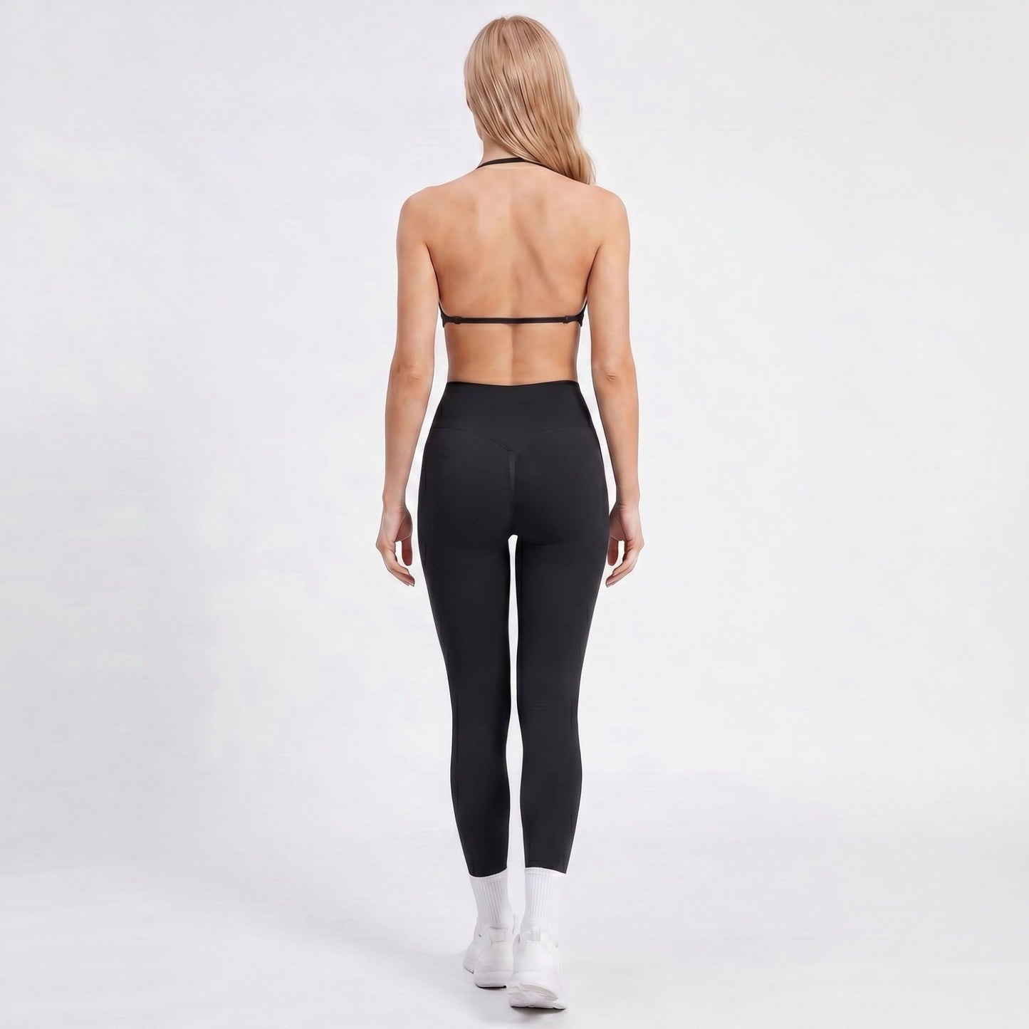 Padded Adjustable Strap Sports Bra Tank Top V Neck Workout Yoga Crop Top