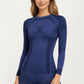Long Sleeve Seamless Compression Top with Contoured Mesh Detailing