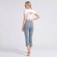 High Waist Cropped Flare Leggings with Wide Waistband Smooth Stretch Pull On Yoga Pants