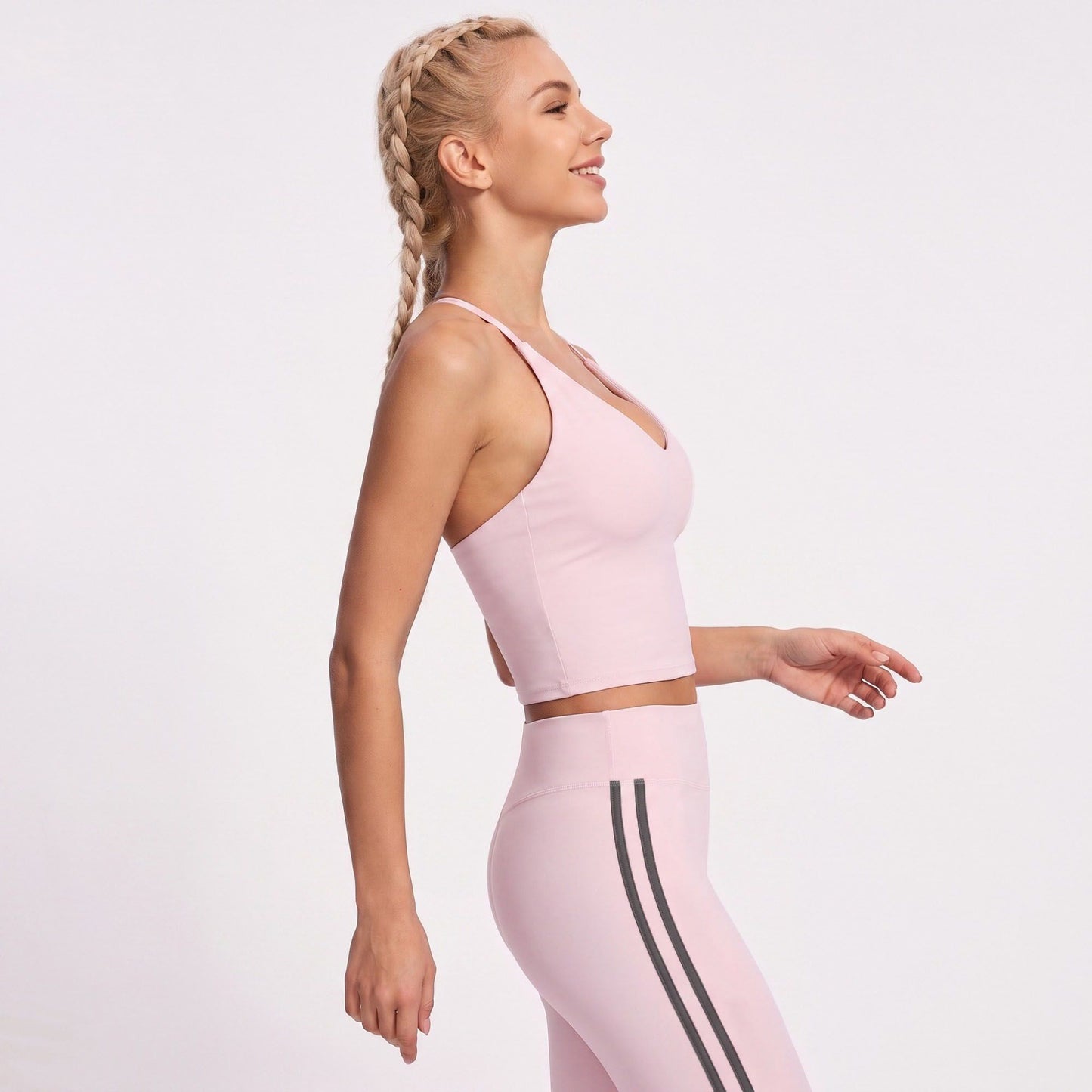 Halter Racerback Workout Tank V Neck Fitted Crop Top