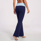 Foldover Waist Flare Yoga Pants Stretch Workout Pants