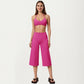 High Waist Capri Wide Leg Pants with Smooth Stretch Fabric and Relaxed Fit