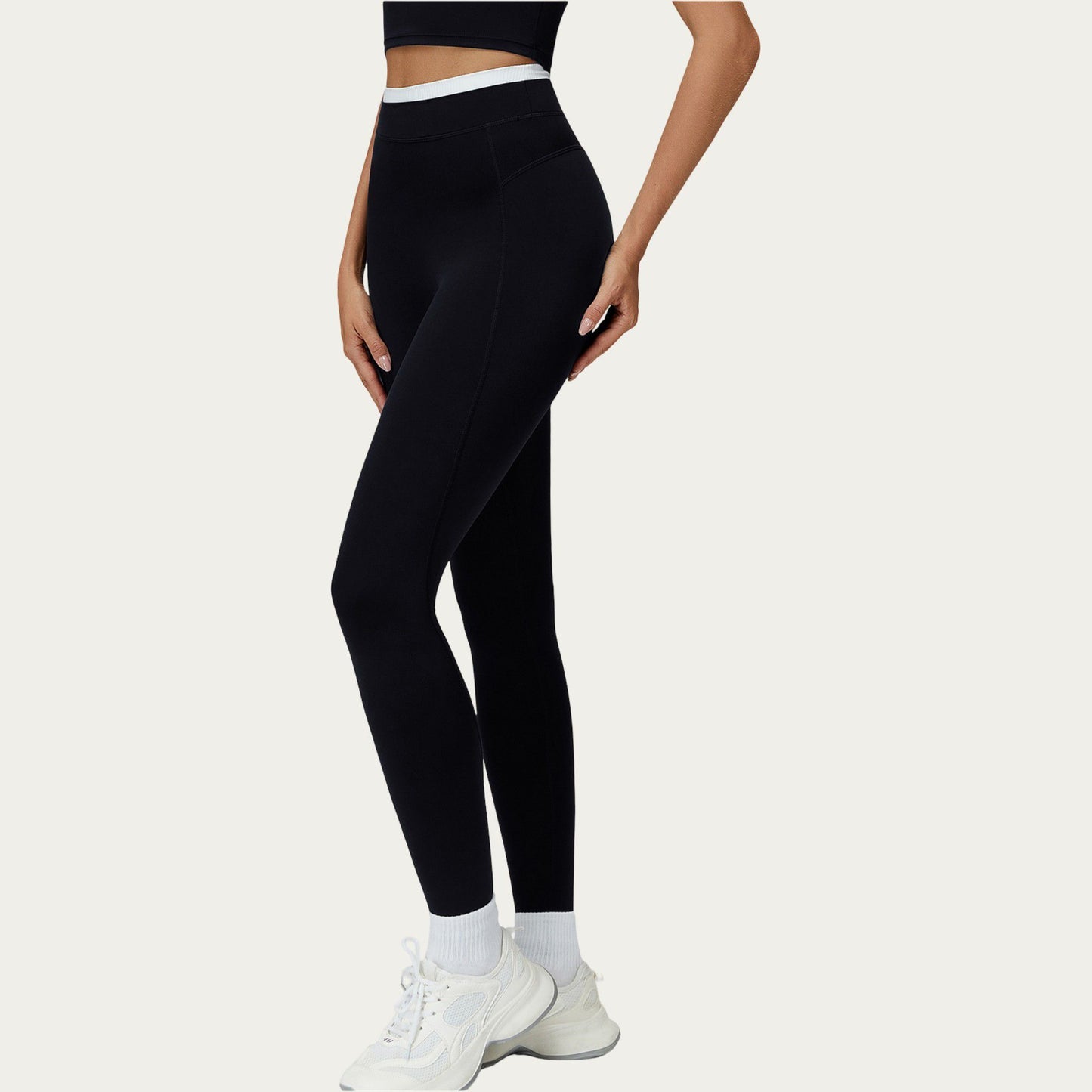 High Waist Leggings with Smooth Stretch Fit and Side Seam Detail