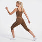 High Waist Side Stripe Capri Leggings Wide Waistband Cropped Workout Yoga Pants