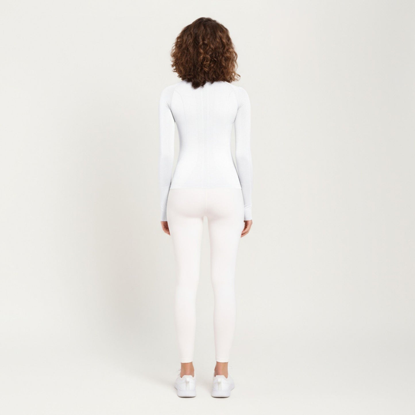 Seamless Long Sleeve Fitted Top with Thumbhole Cuffs and Crew Neck
