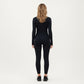 Seamless Long Sleeve Cropped Top with Thumbhole Cuffs and Fitted Waistband