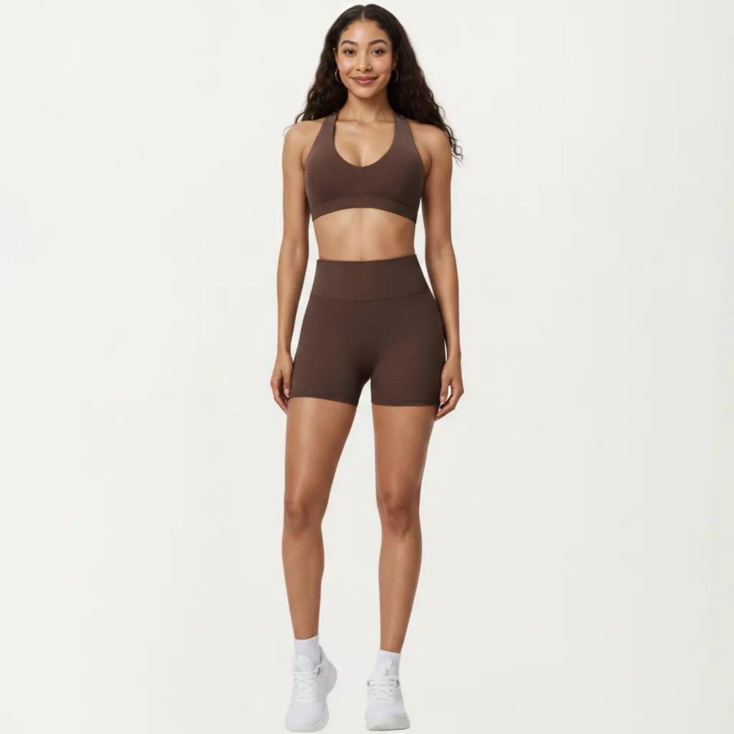 High Waist Biker Shorts with Smooth Stretch Knit Fabric