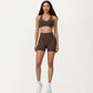 High Waist Biker Shorts with Smooth Stretch Knit Fabric