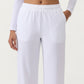 High Waist Wide Leg Sweatpants with Drawstring Waistband