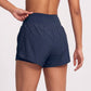 High Waist Running Shorts with Wide Waistband and Side Slits