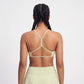 Padded Strappy Back Sports Bra Tank Top Scoop Neck Workout Yoga Crop Top