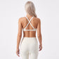 Cross Back Sports Bra Scoop Neck Workout Top