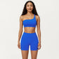 One Shoulder Sports Bra with Asymmetric Strap and Smooth Stretch Fit