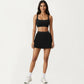 Crisscross Back Sports Bra with Square Neck and Smooth Stretch Fit