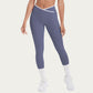 High Waist Crossover Leggings with Contoured Fit and V-Shaped Waistband
