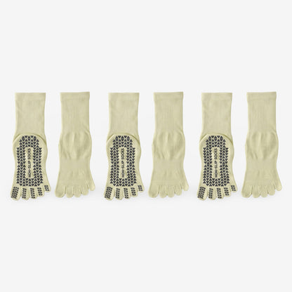 Non-Slip Five-Toe Yoga Socks for Fitness and Exercise 3 Pack