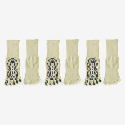 Non-Slip Five-Toe Yoga Socks for Fitness and Exercise 3 Pack