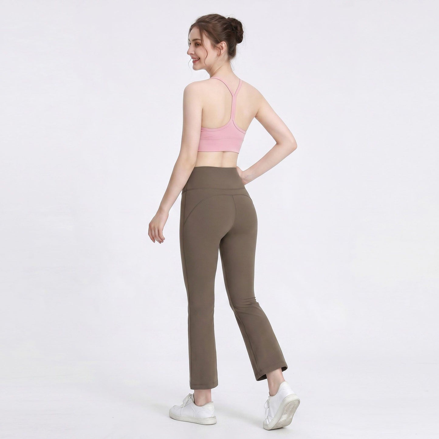 High Waist Flare Yoga Pants with Wide Waistband Smooth Stretch Pull On Workout Lounge Pants
