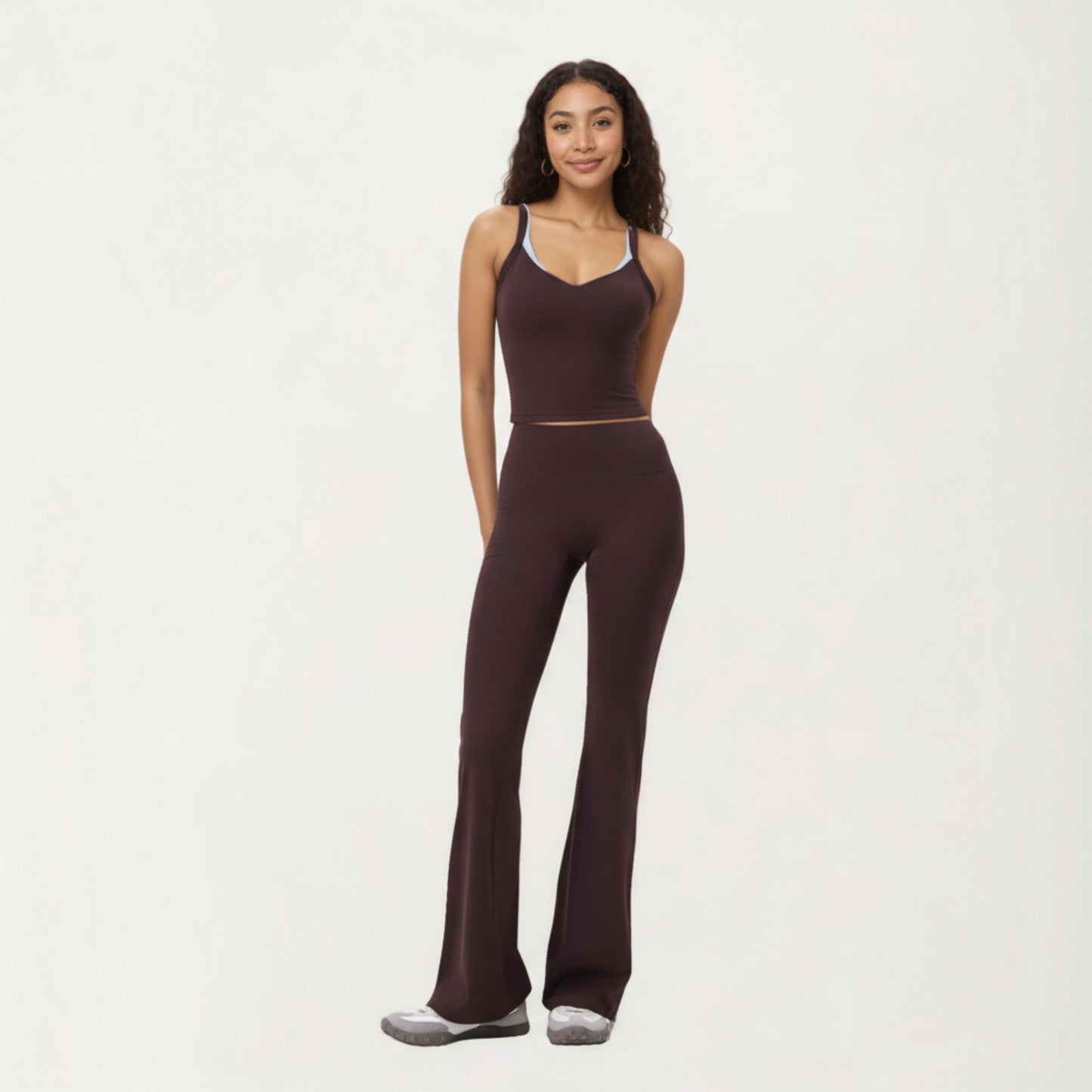 High Waist Flare Sweatpants with Seamless Stretch Fit