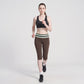 Striped Foldover Waist Capri Leggings Fitted Cropped Yoga Pants for Workouts and Athleisure