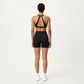 Racerback Sports Bra with Scoop Neck and Open Back Cutout Design