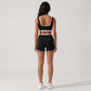 Padded Contrast Trim Sports Bra Tank Top Square Neck Workout Yoga Crop Top