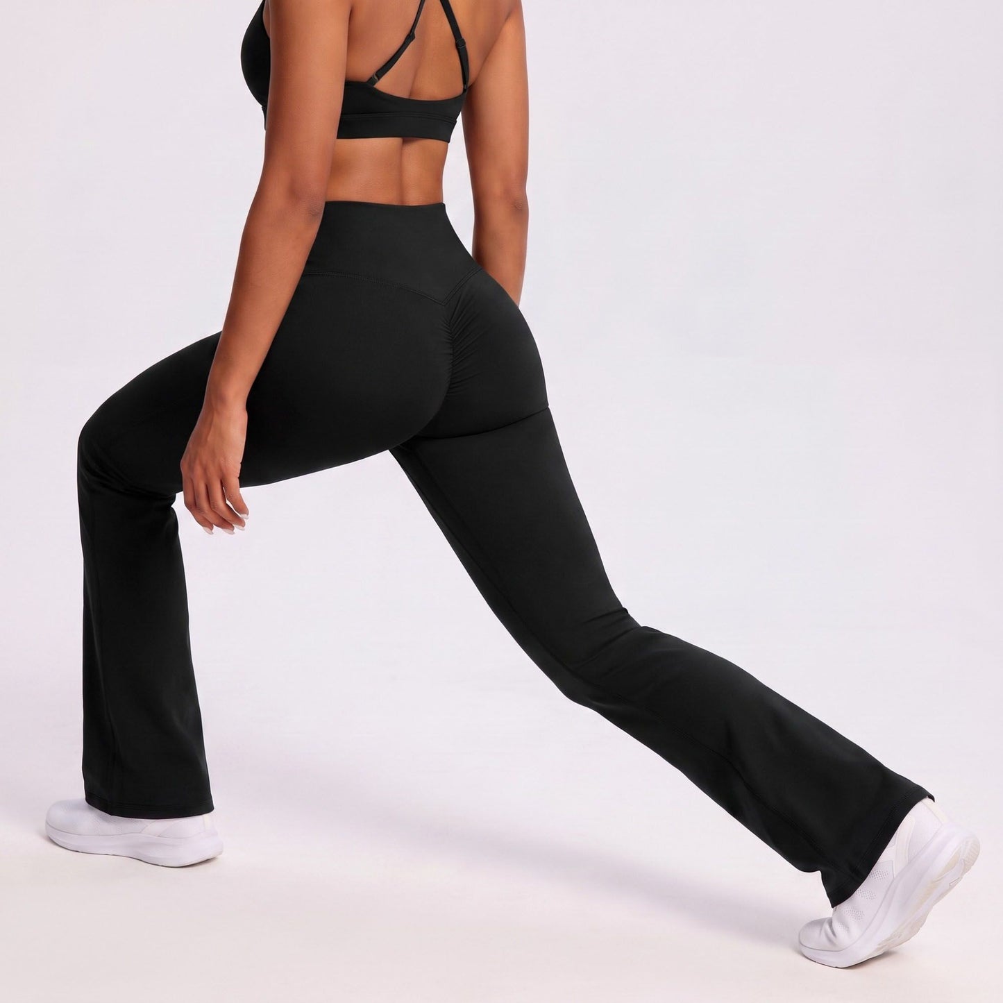 High Waist Scrunch Back Flare Leggings Stretch Yoga Pants