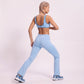 V Neck Sports Bra Contrast Trim Workout Top