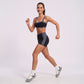Square Neck Sports Bra with Slim Straps for Running Gym Training and Everyday Activewear