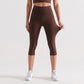 High Waist Capri Leggings with Wide Waistband Smooth Stretch Pull On Workout Yoga Pants