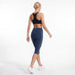High Waist Side Stripe Capri Leggings Wide Waistband Cropped Workout Yoga Pants