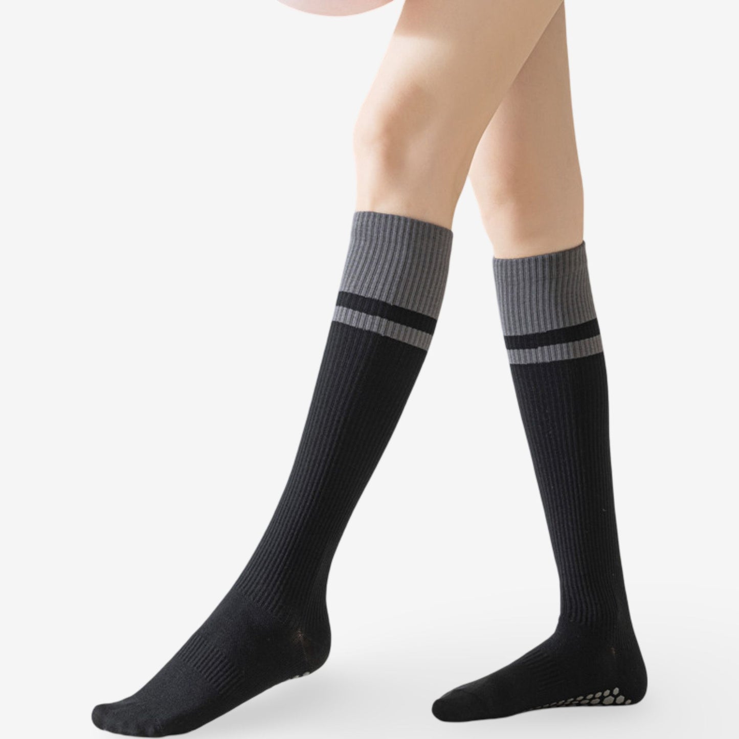 Colorblock Calf Compression Yoga Socks for Fitness and Pilates 3 Pack