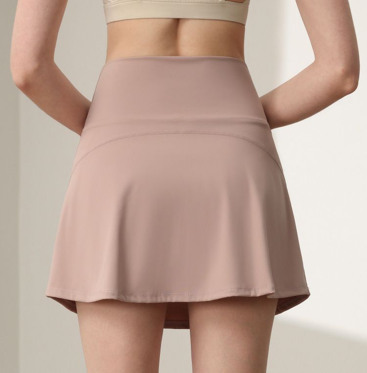 High Rise Athletic Skort with Side Pocket and Built-In Shorts